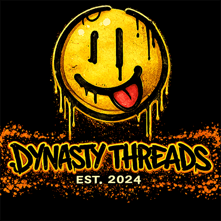 A melting smiley face tongue-out logo for Dynasty Threads.