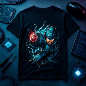Black t-shirt with vibrant Batman graphic design.